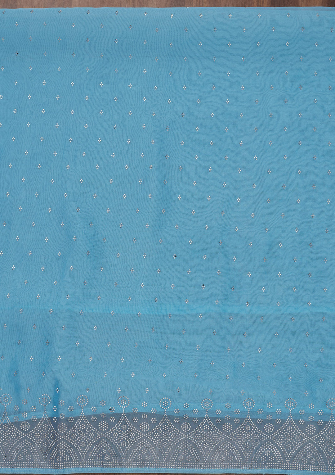 Sky Blue Stonework Tissue Unstitched Salwar Suit