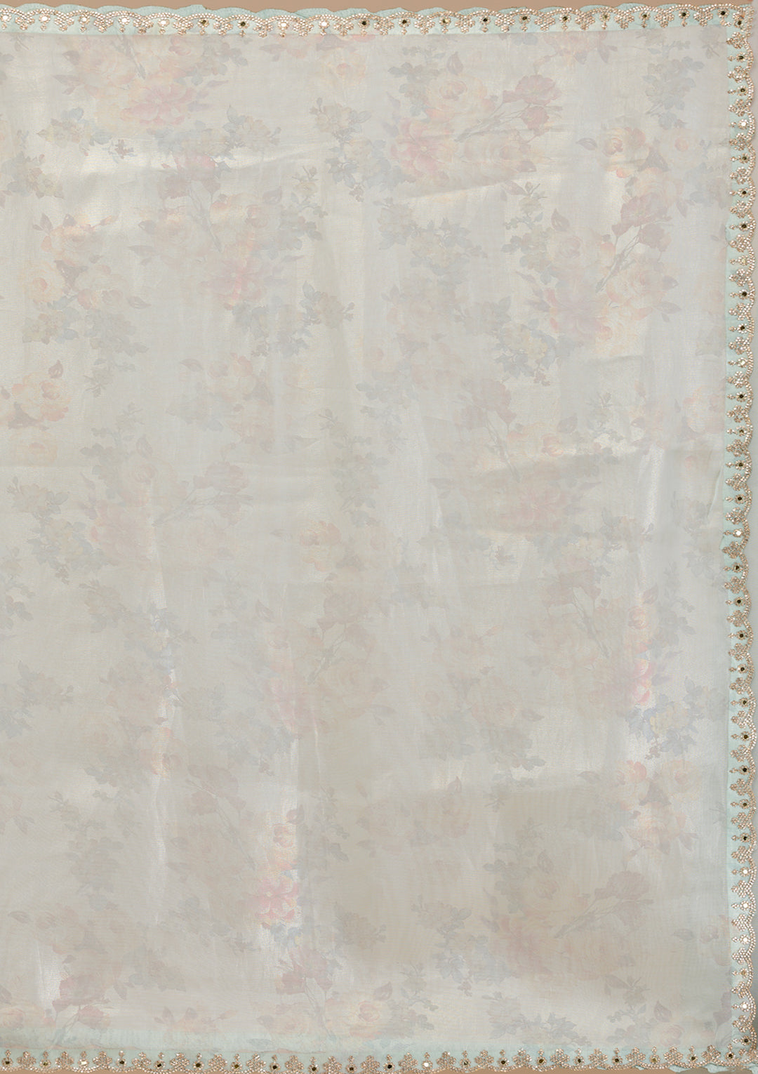 Sky Blue Stonework Tissue Saree