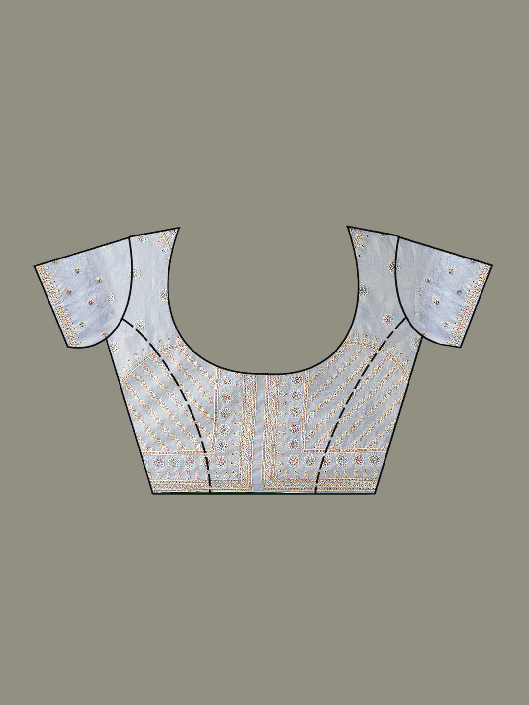 Sky Blue Stonework Tissue Saree