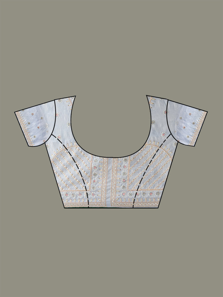 Sky Blue Stonework Tissue Saree