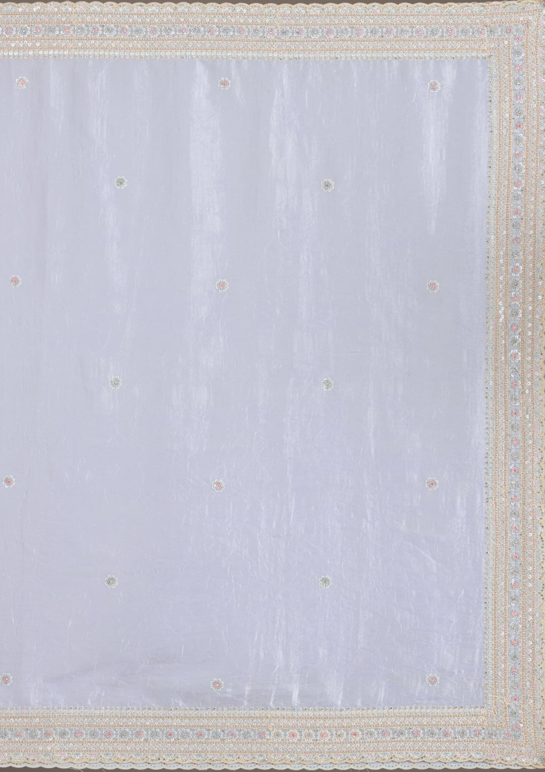 Sky Blue Stonework Tissue Saree
