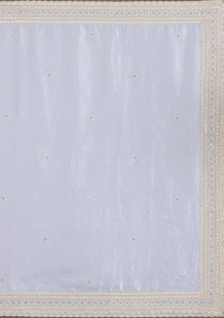 Sky Blue Stonework Tissue Saree
