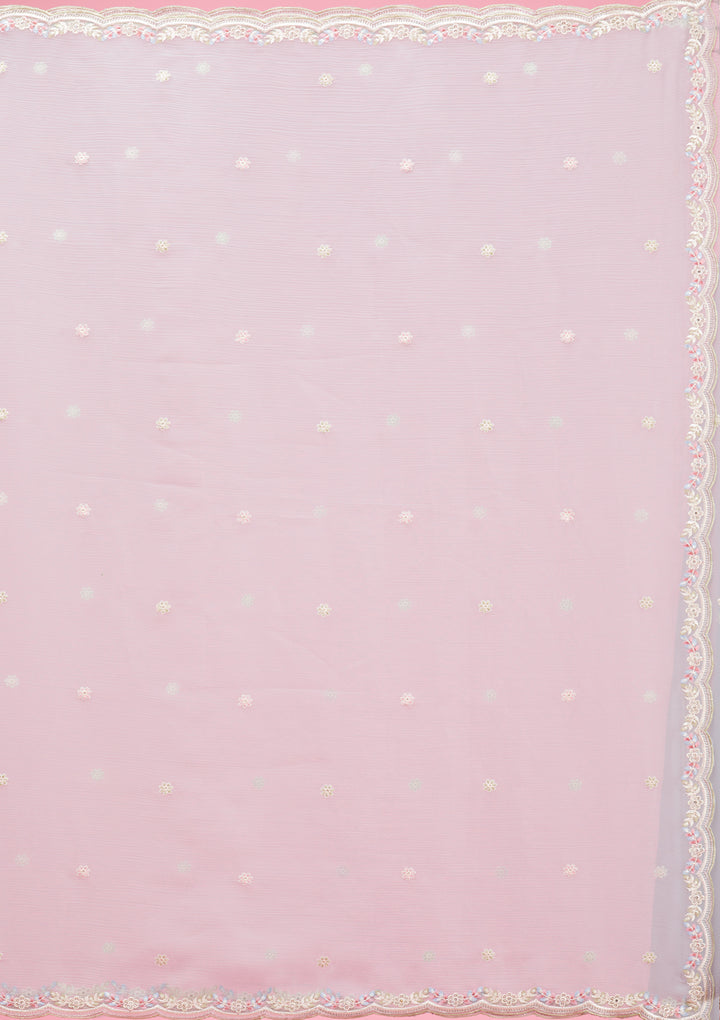 Sky Blue Silver Stonework Tissue Saree