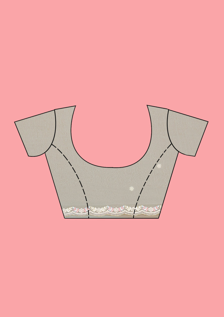 Sky Blue Silver Stonework Tissue Saree