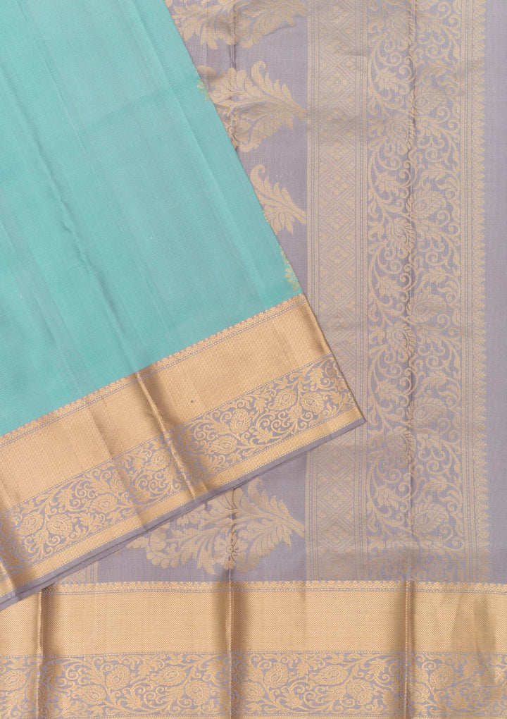Sky Blue Zariwork Pure Silk Saree
