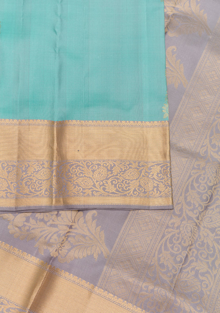 Sky Blue Zariwork Pure Silk Saree