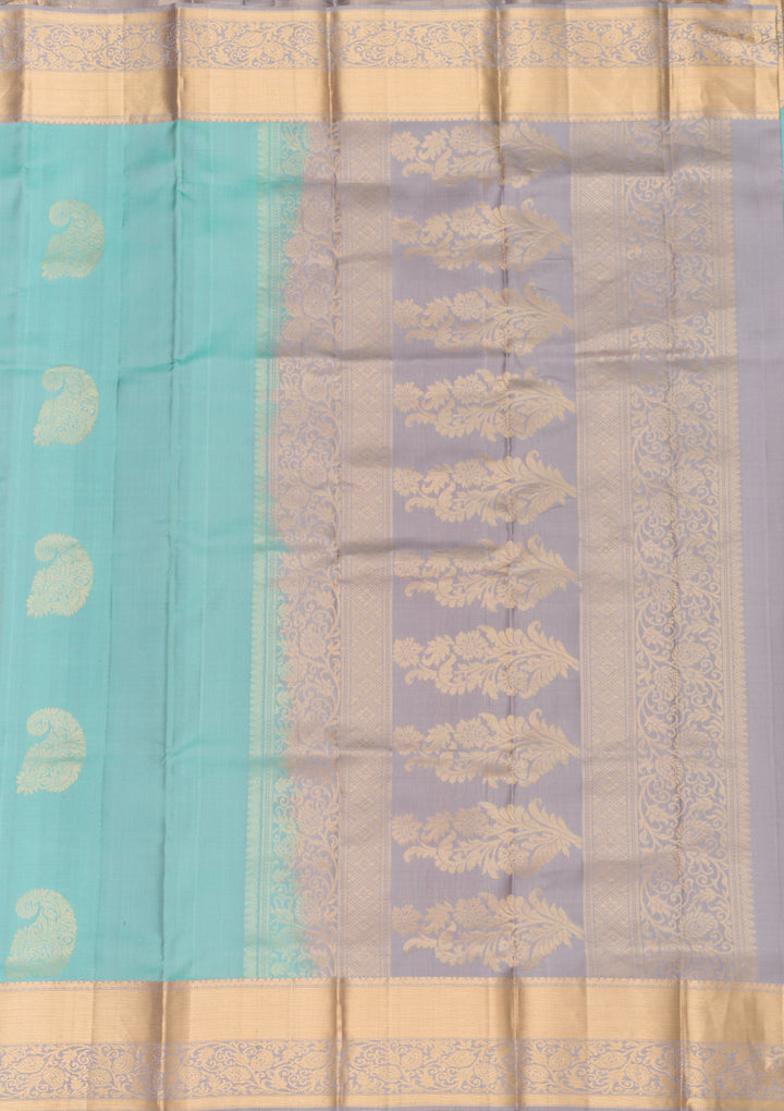 Sky Blue Zariwork Pure Silk Saree