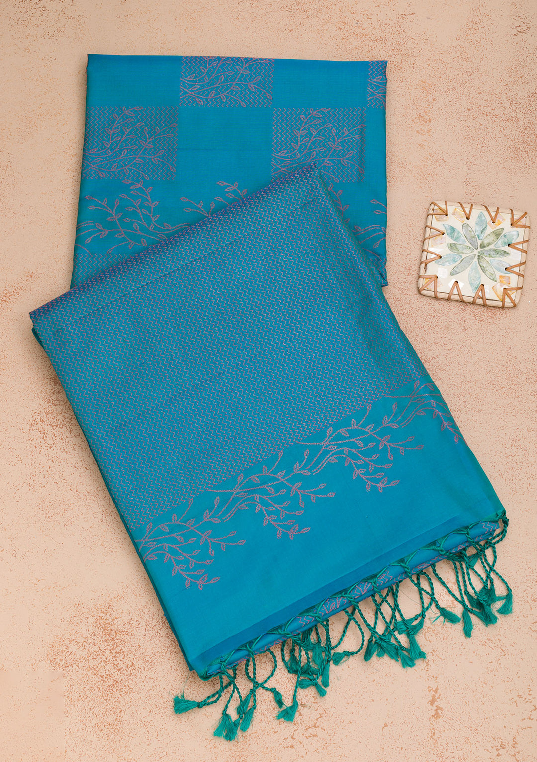 Sky Blue Zariwork Pure Silk Saree