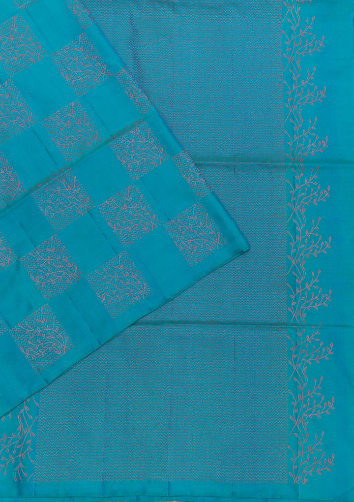 Sky Blue Zariwork Pure Silk Saree