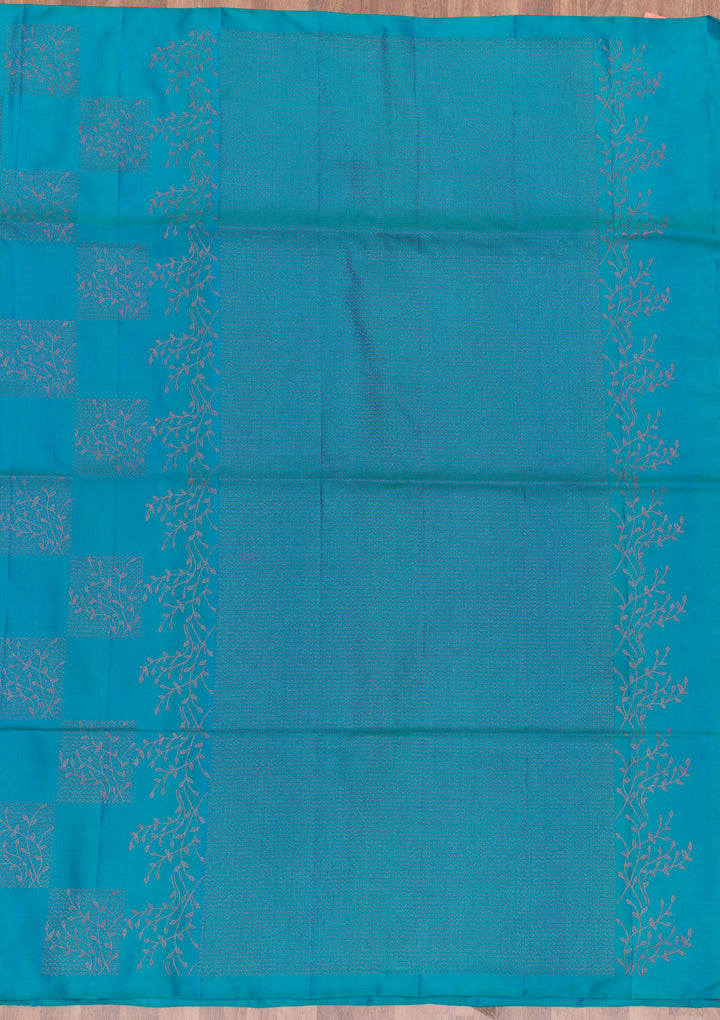 Sky Blue Zariwork Pure Silk Saree