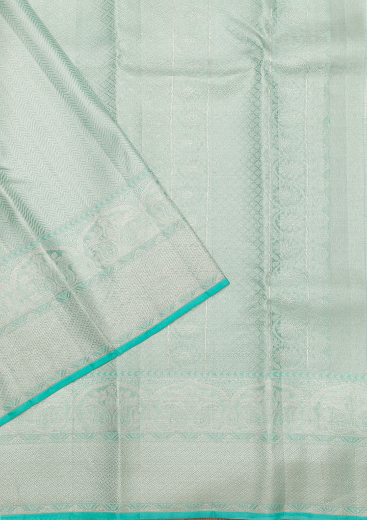 Sky Blue Zariwork Pure Silk Saree