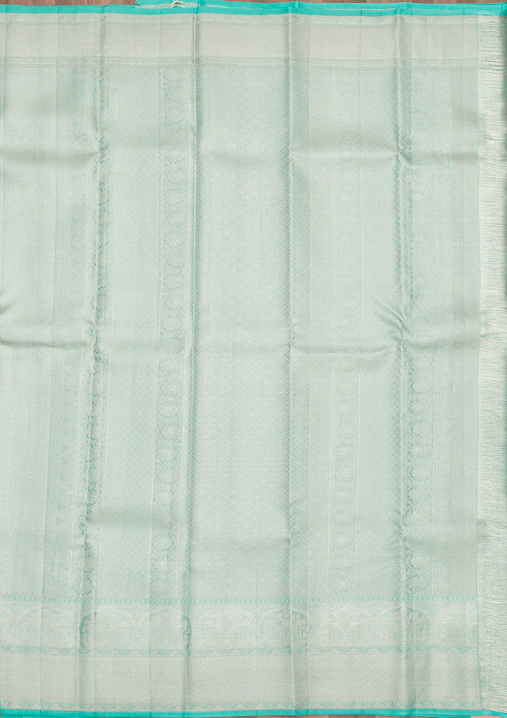 Sky Blue Zariwork Pure Silk Saree