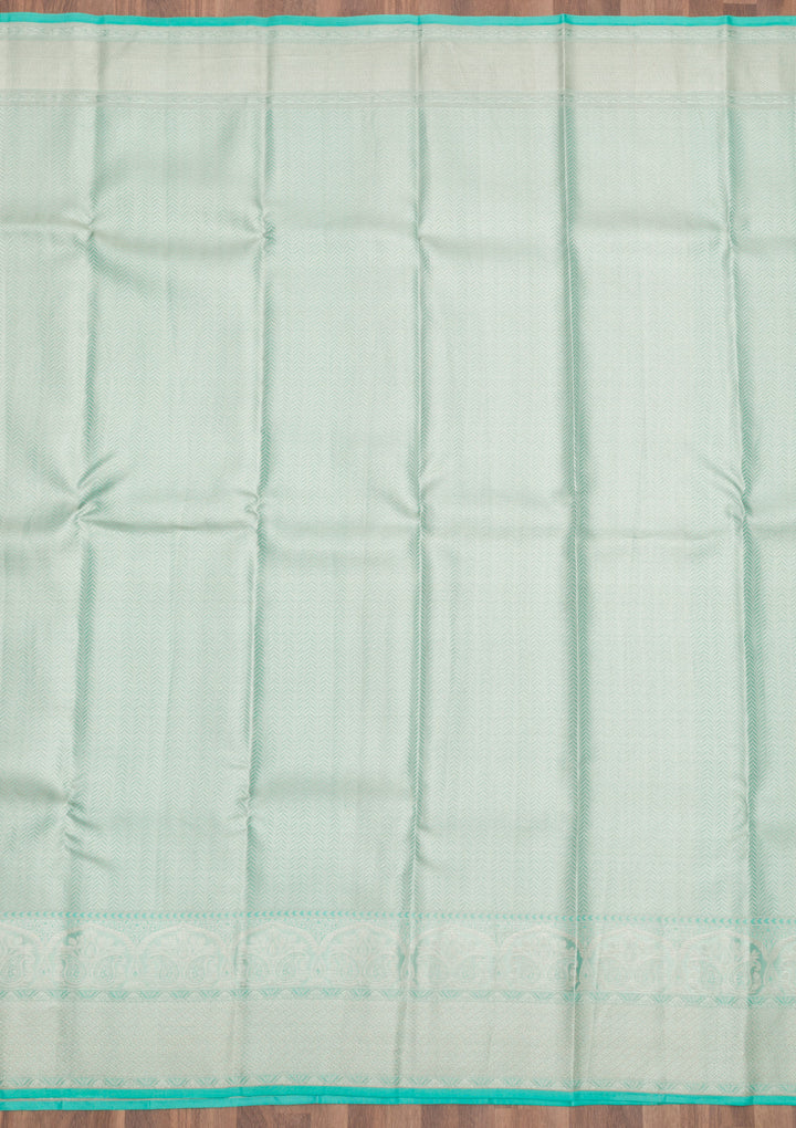 Sky Blue Zariwork Pure Silk Saree