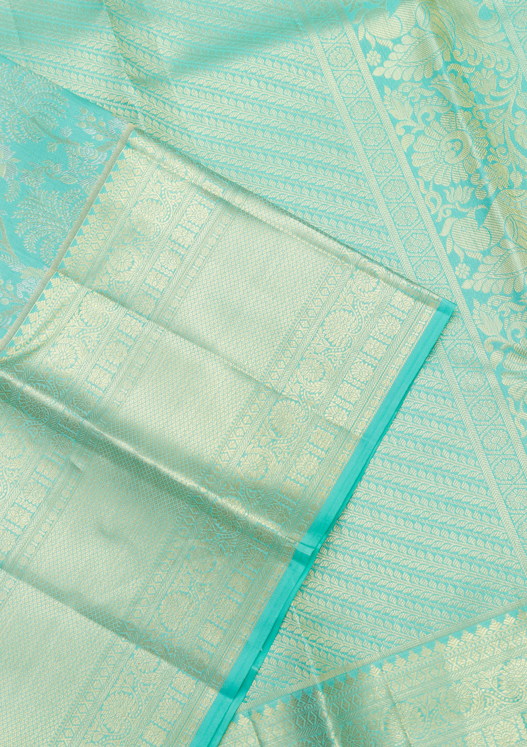 Sky Blue Zariwork Pure Silk Saree