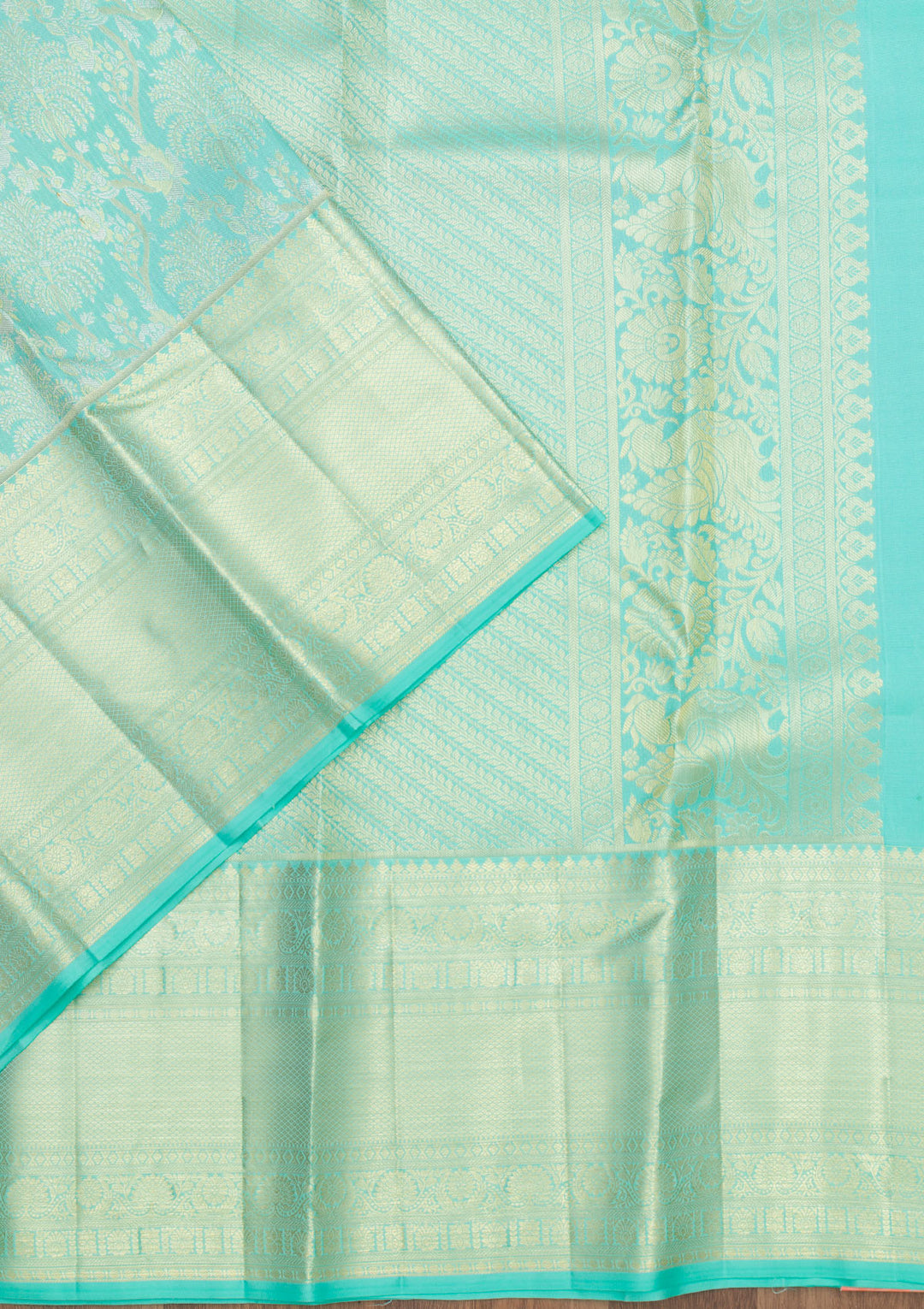 Sky Blue Zariwork Pure Silk Saree