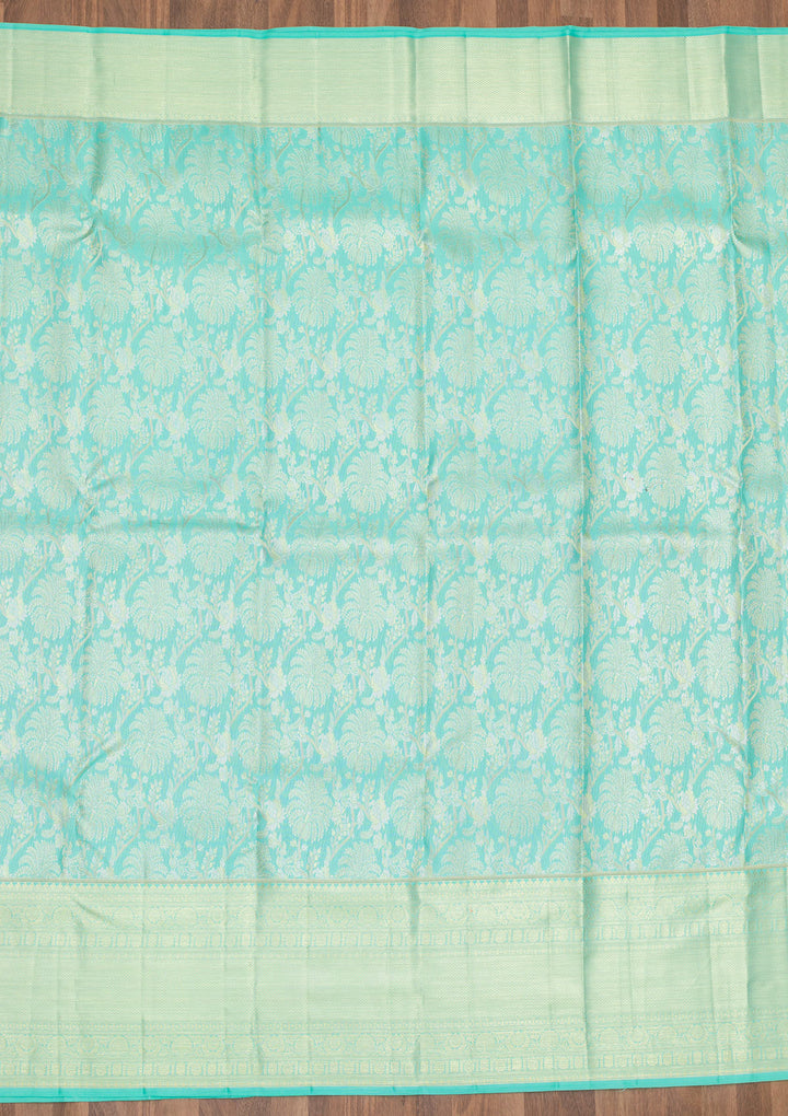 Sky Blue Zariwork Pure Silk Saree