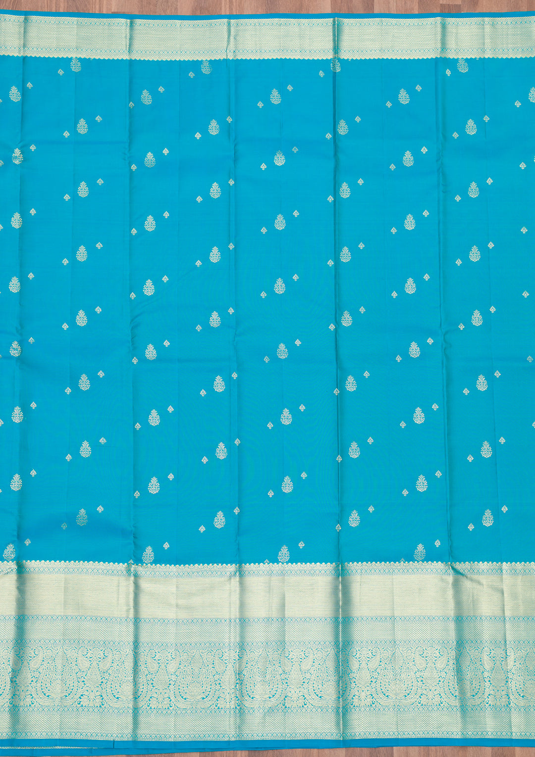 Sky Blue Zariwork Pure Silk Saree