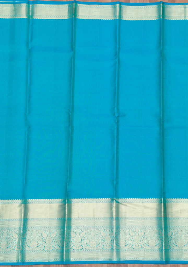 Sky Blue Zariwork Pure Silk Saree