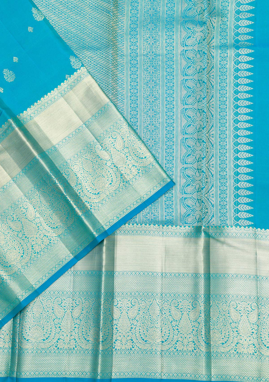 Sky Blue Zariwork Pure Silk Saree