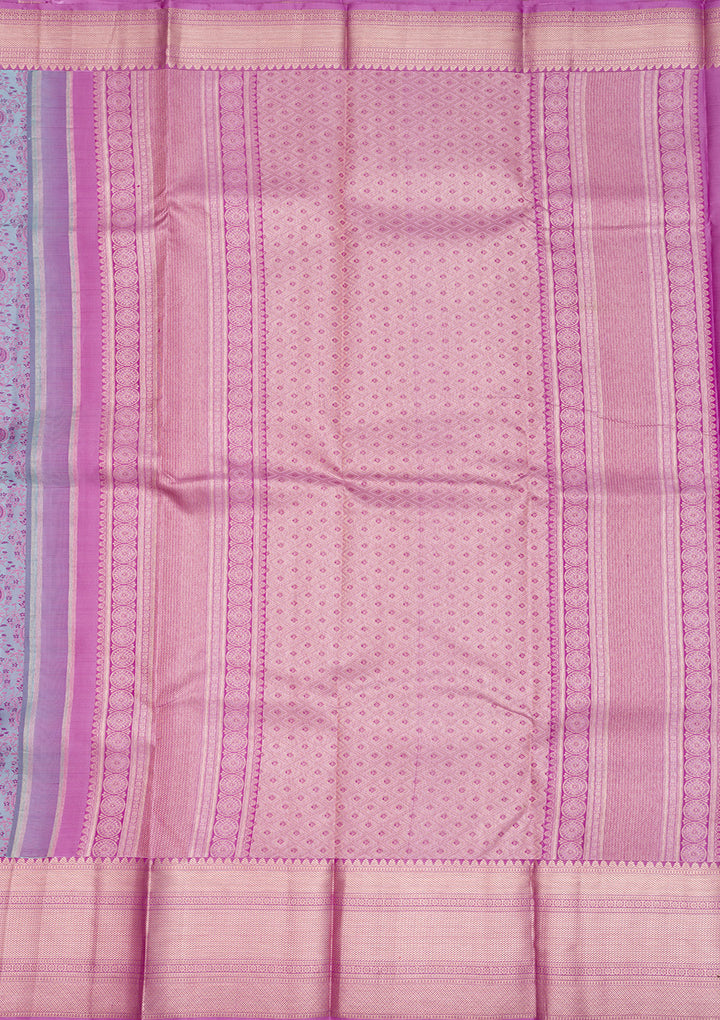 Sky Blue Zariwork Pure Silk Saree