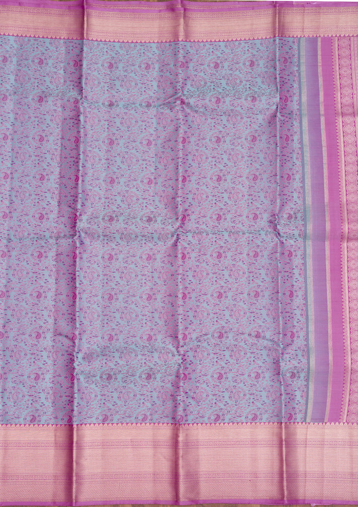 Sky Blue Zariwork Pure Silk Saree