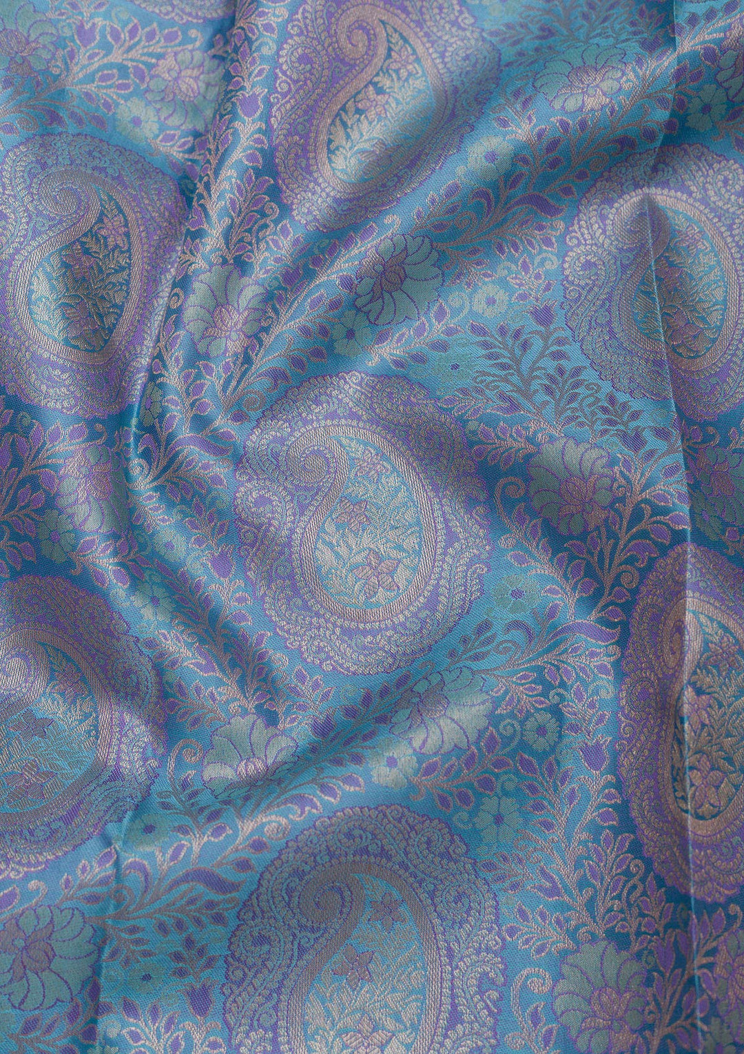 Sky Blue Zariwork Pure Silk Saree