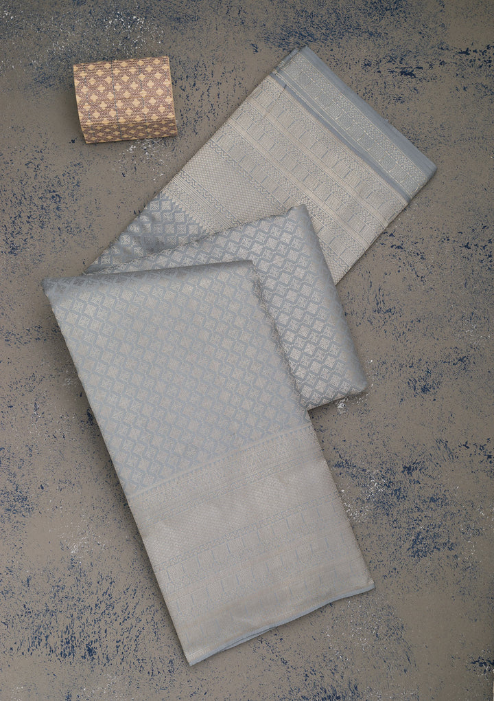 Sky Blue Zariwork Pure Silk Saree