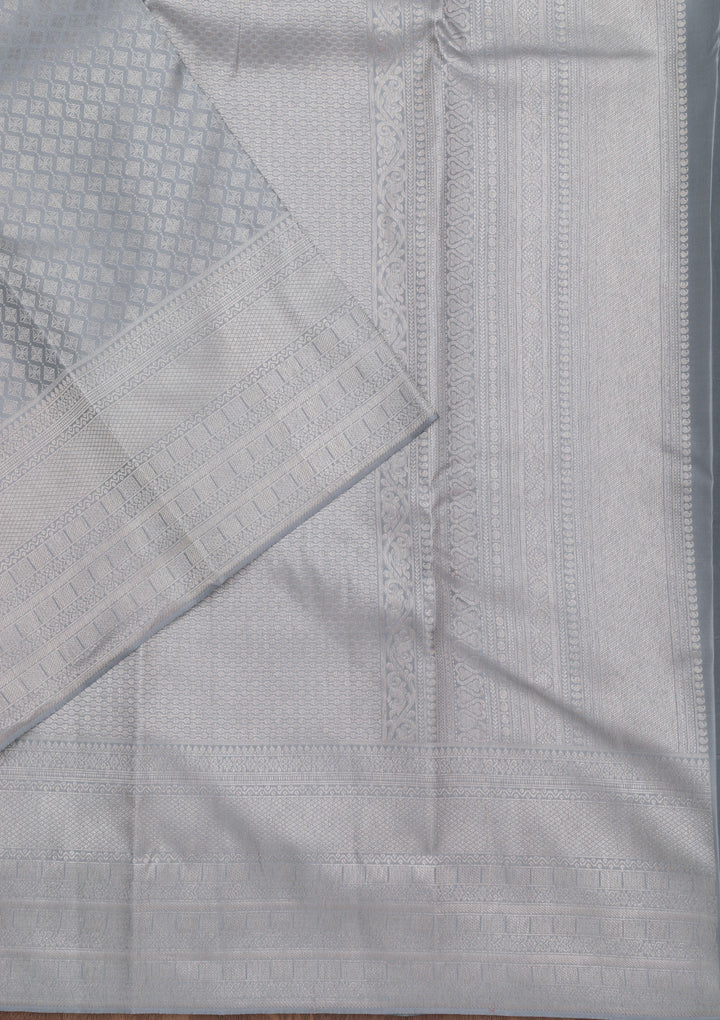 Sky Blue Zariwork Pure Silk Saree