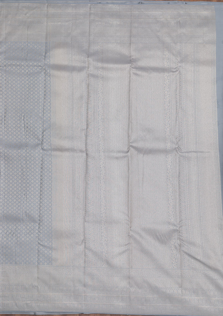 Sky Blue Zariwork Pure Silk Saree