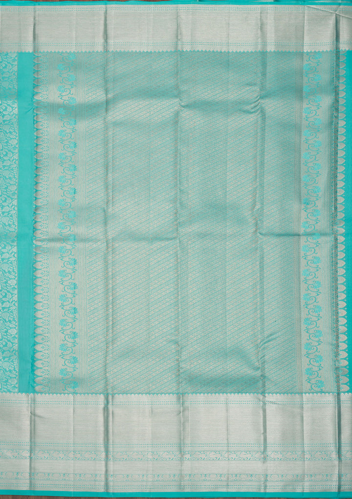 Sky Blue Zariwork Pure Silk Saree