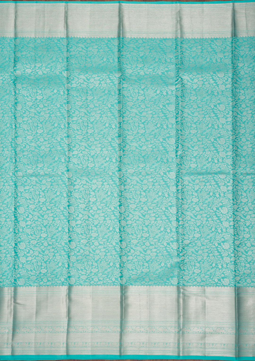 Sky Blue Zariwork Pure Silk Saree