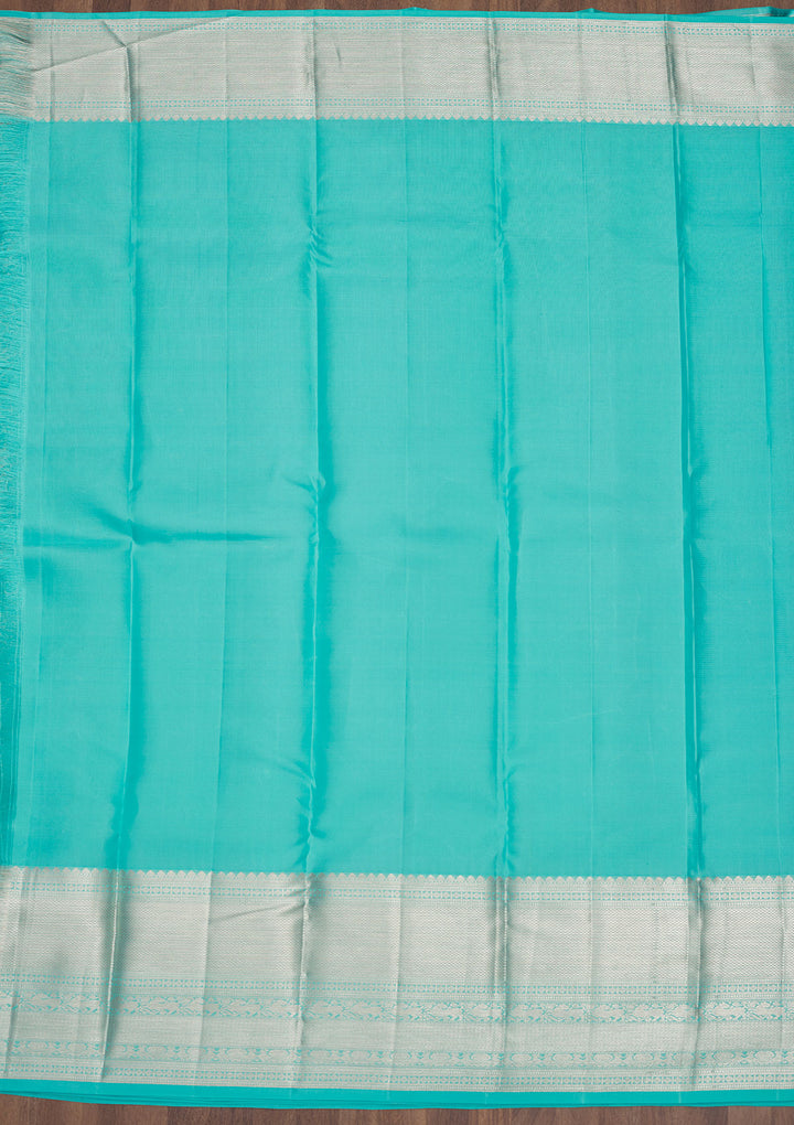 Sky Blue Zariwork Pure Silk Saree
