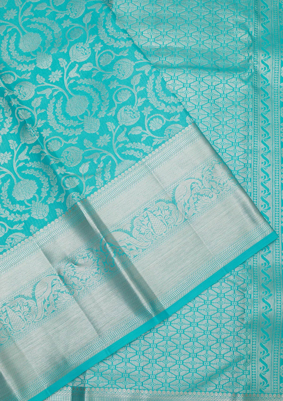 Sky Blue Zariwork Pure Silk Saree