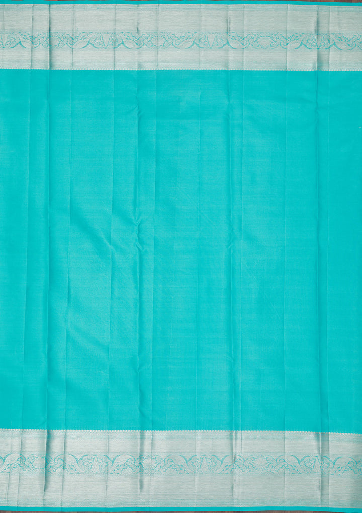 Sky Blue Zariwork Pure Silk Saree