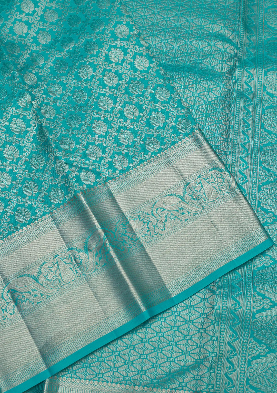Sky Blue Zariwork Pure Silk Saree