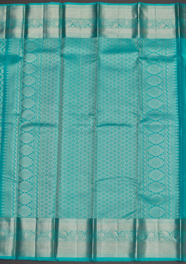 Sky Blue Zariwork Pure Silk Saree