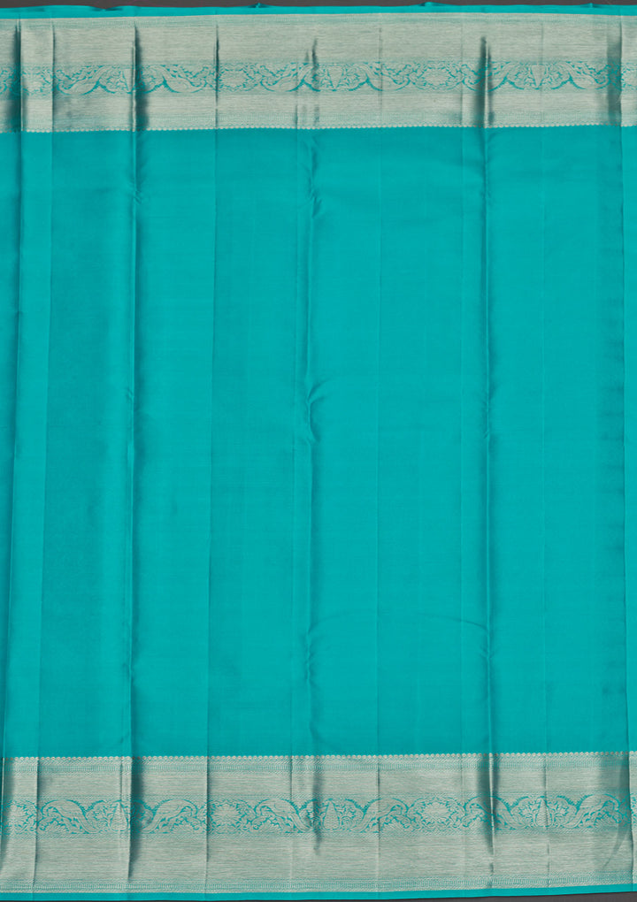 Sky Blue Zariwork Pure Silk Saree