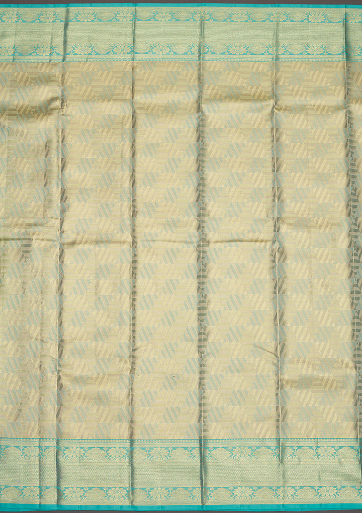 Sky Blue Zariwork Pure Silk Saree