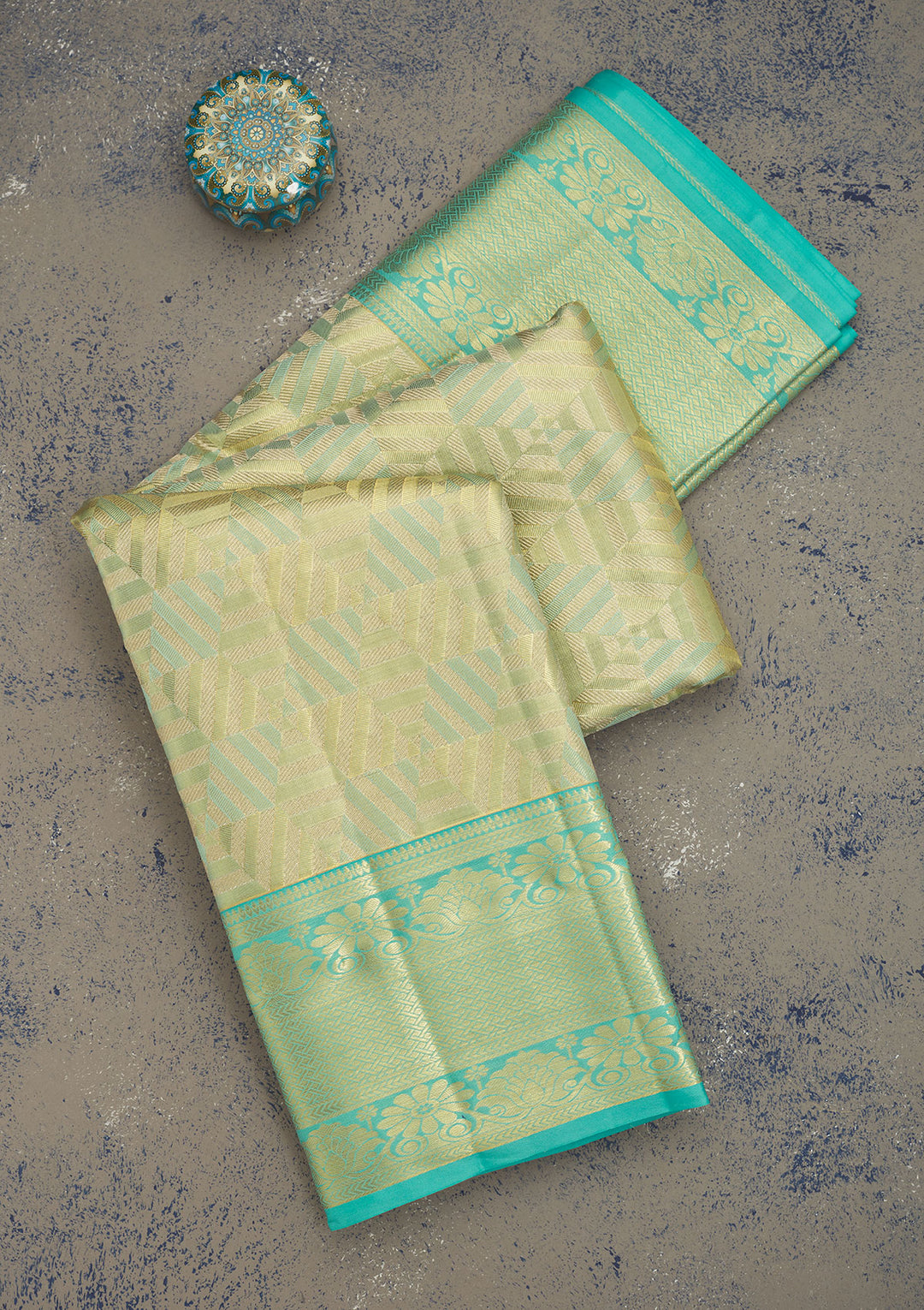Sky Blue Zariwork Pure Silk Saree