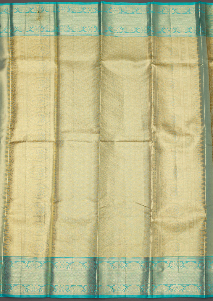 Sky Blue Zariwork Pure Silk Saree