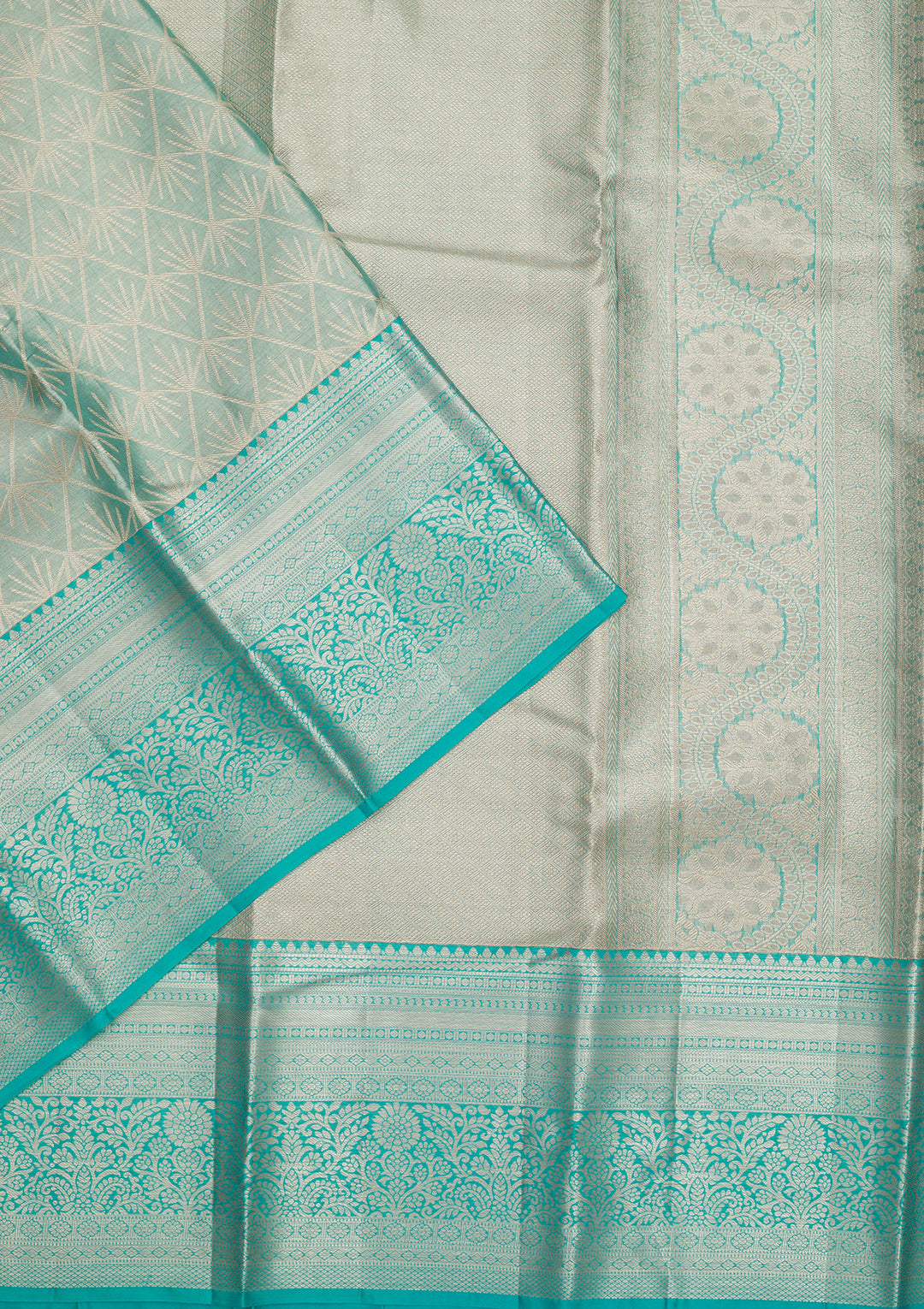 Sky Blue Zariwork Pure Silk Saree