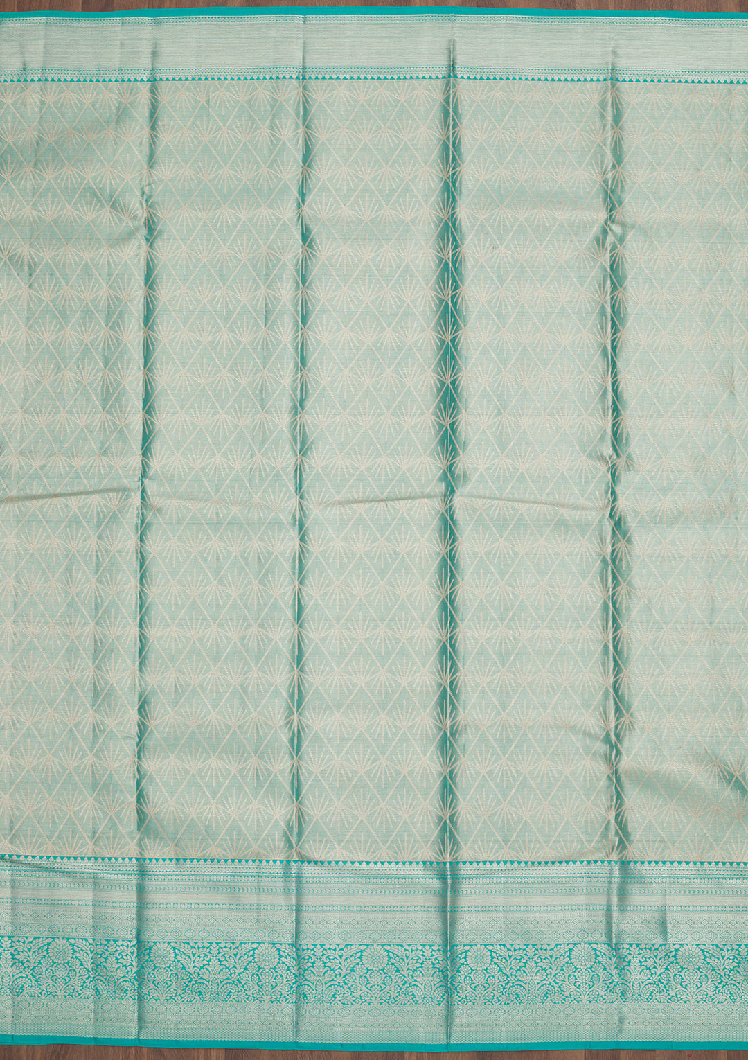Sky Blue Zariwork Pure Silk Saree