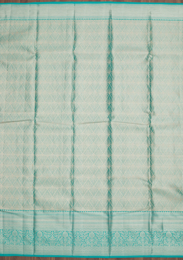 Sky Blue Zariwork Pure Silk Saree