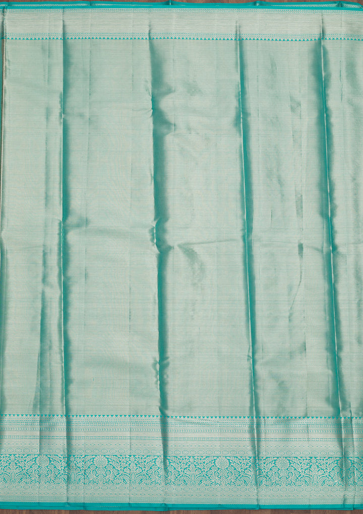 Sky Blue Zariwork Pure Silk Saree