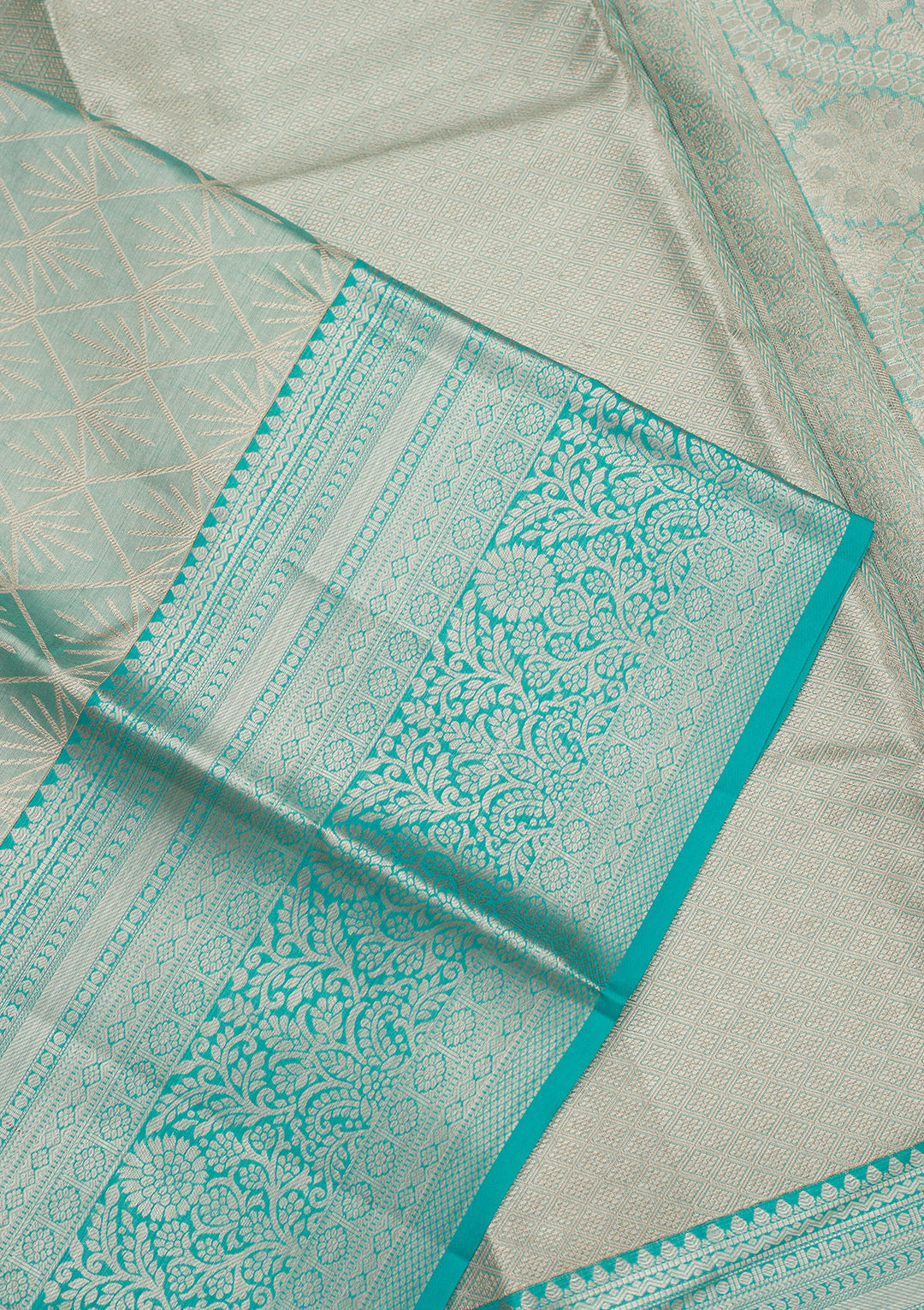 Sky Blue Zariwork Pure Silk Saree