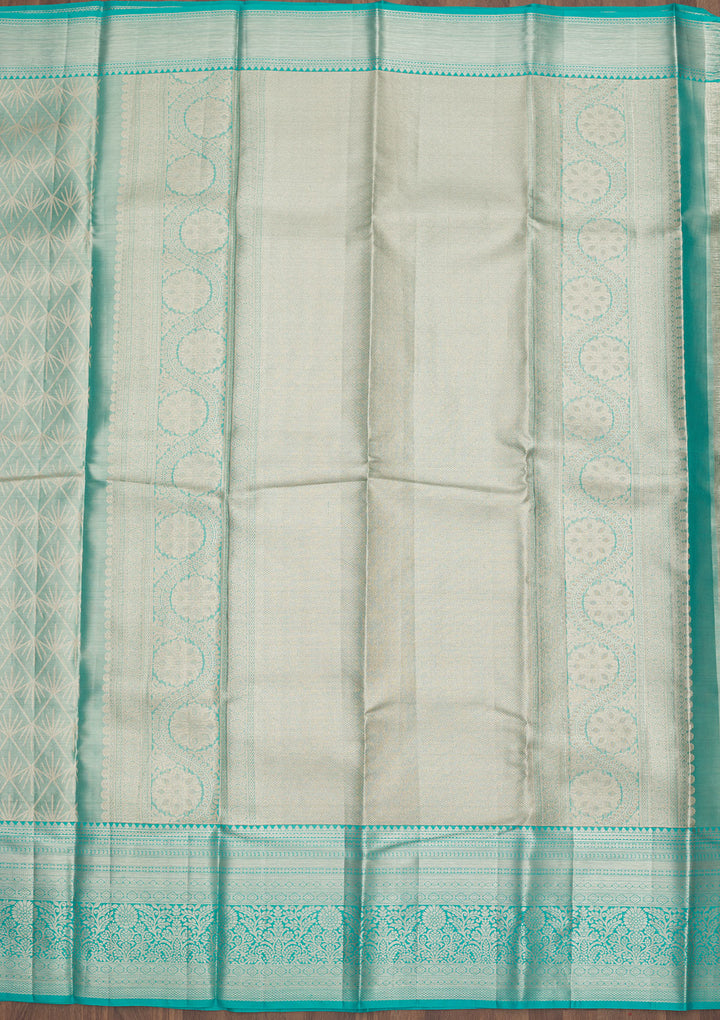 Sky Blue Zariwork Pure Silk Saree