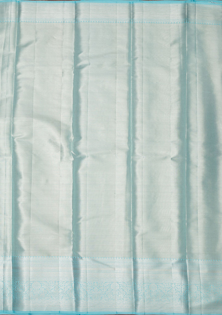 Sky Blue Zariwork Pure Silk Saree
