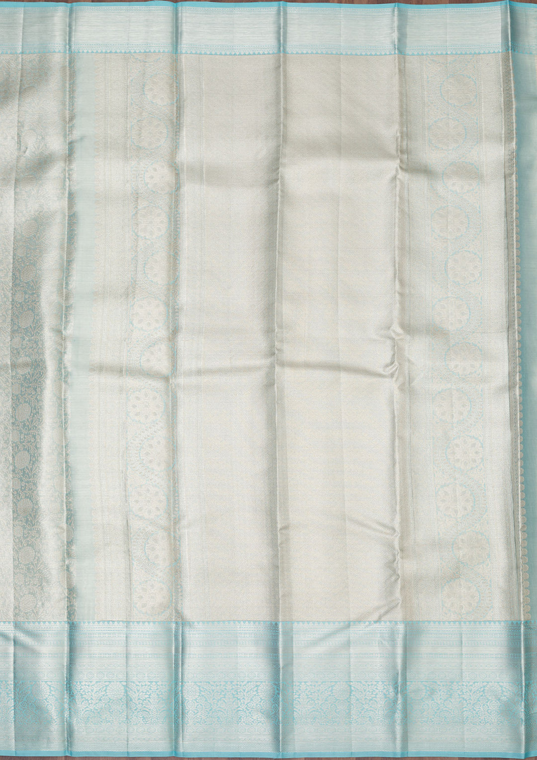 Sky Blue Zariwork Pure Silk Saree