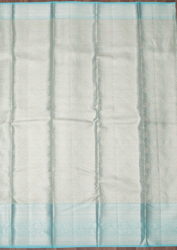 Sky Blue Zariwork Pure Silk Saree