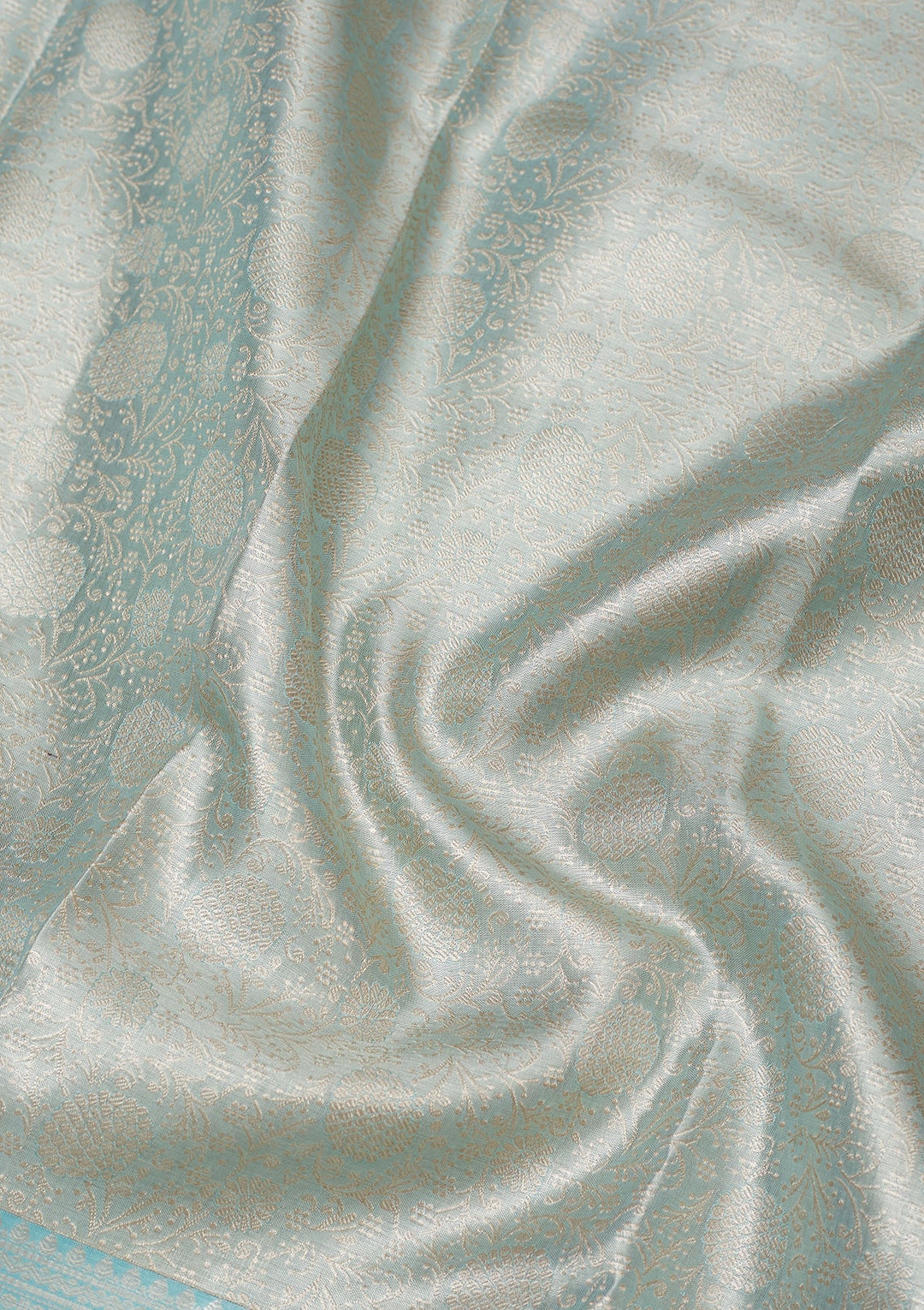 Sky Blue Zariwork Pure Silk Saree